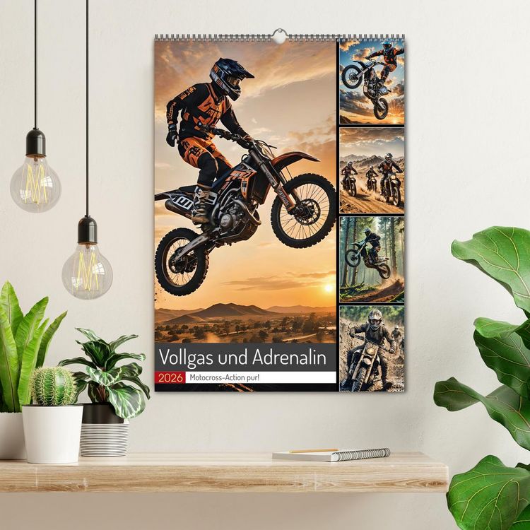 Produktbild: Vollgas und Adrenalin - Motocross-Action pur! (Wandkalender 2026 DIN A2 hoch), CALVENDO Monatskalender