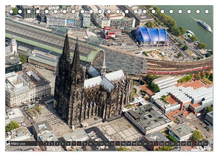 Produktbild: K&ouml;ln - Die Rheinmetropole aus der Luft (Tischkalender 2026 DIN A5 quer), CALVENDO Monatskalender