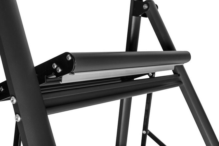 Produktbild: Alu-Klapptrittleiter Compact 2-stufig Schwarz, leichte & rutschfeste Haushaltsleiter,