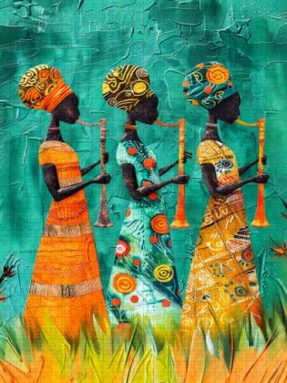 Produktbild: CALVENDO Puzzle Drei Frauen mit Musikinstrumenten in Afrika | 2000 Teile Lege-Gr&ouml;&szlig;e 90x67cm Foto-Puzzle f&uuml;r gl&uuml;ckliche Stunden
