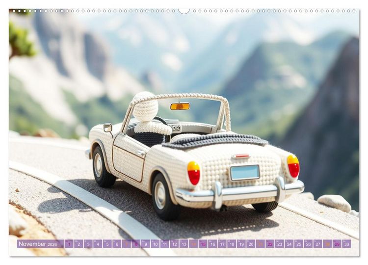 Produktbild: Amigurumi Fahrzeugtr&auml;ume - H&auml;kelstyle in Pastellt&ouml;nen (hochwertiger Premium Wandkalender 2026 DIN A2 quer), Kunstdruck in Hochglanz