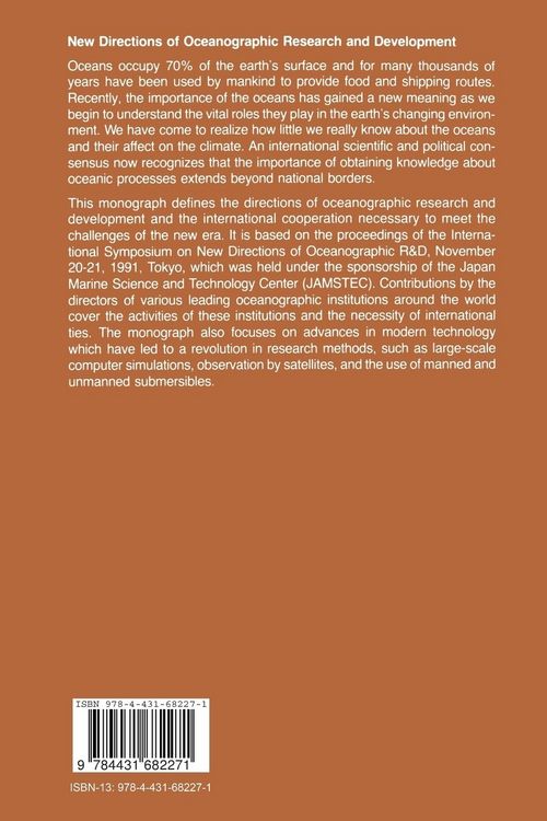 Produktbild: New Directions of Oceanographic Research and Development
