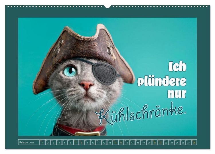 Produktbild: Katzenhumor - Ein Jahr voller Flauschalarm (Wandkalender 2026 DIN A2 quer), CALVENDO Monatskalender