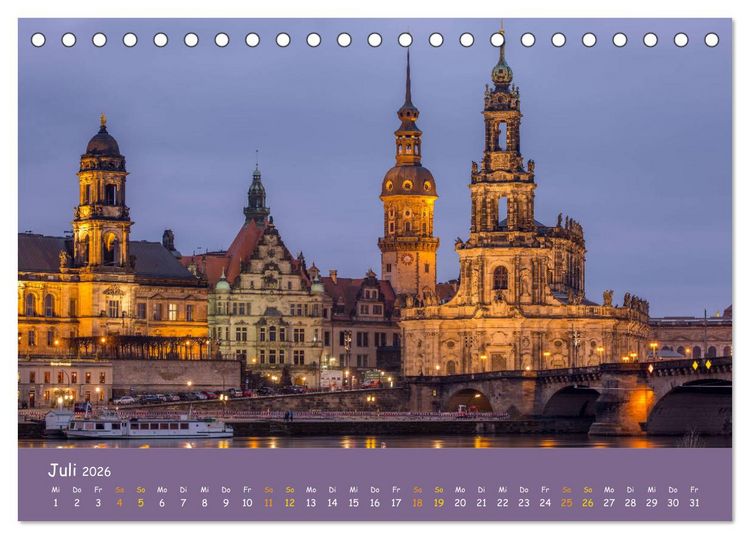 Produktbild: Elbflorenz - Dresden und Umgebung (Tischkalender 2026 DIN A5 quer), CALVENDO Monatskalender