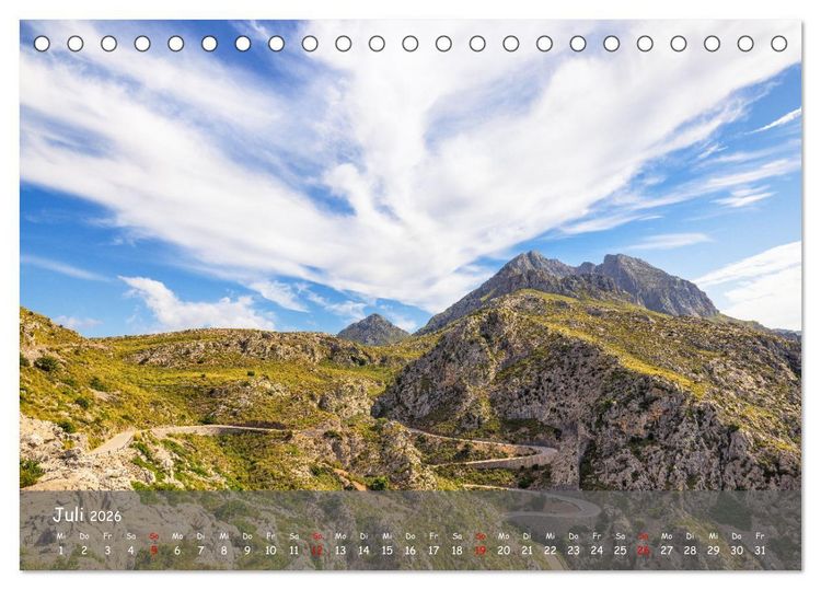 Produktbild: Bergparadies Mallorca (Tischkalender 2026 DIN A5 quer), CALVENDO Monatskalender