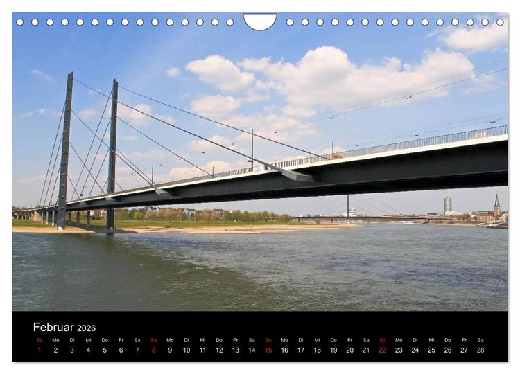 Produktbild: Von Ufer zu Ufer, Wege &uuml;ber den Rhein in D&uuml;sseldorf (Wandkalender 2026 DIN A4 quer), CALVENDO Monatskalender