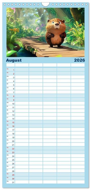 Produktbild: Familienplaner 2026 - Witzige Weisheiten f&uuml;r Kinder mit 5 Spalten (Wandkalender, 21 x 45 cm) CALVENDO