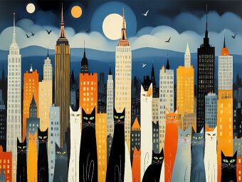 Produktbild: CALVENDO Puzzle Katzen - Schnurren in der Stadt | 1000 Teile Lege-Gr&ouml;&szlig;e 64x48cm Foto-Puzzle f&uuml;r gl&uuml;ckliche Stunden