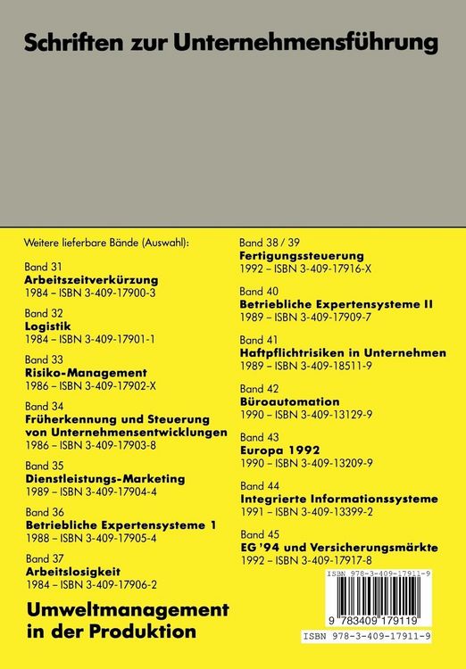 Produktbild: Umweltmanagement in der Produktion