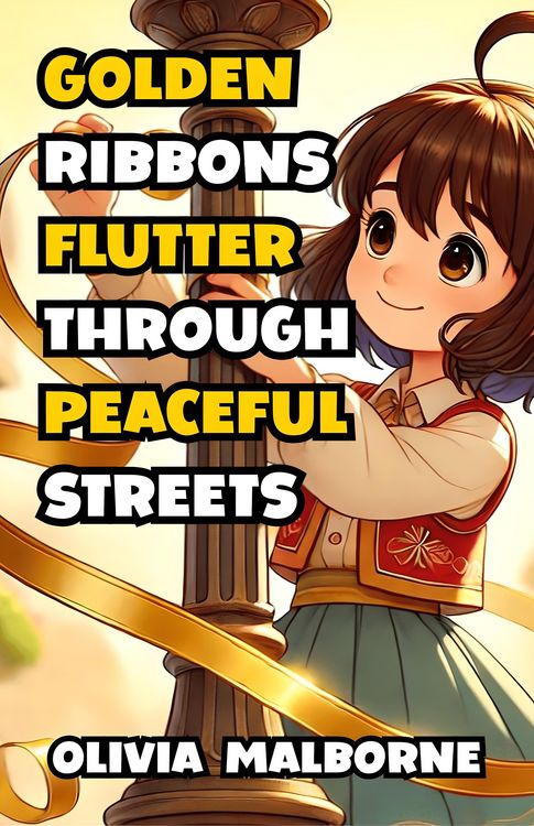 Produktbild: Golden Ribbons Flutter Through Peaceful Streets