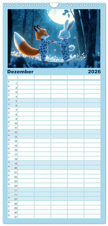Produktbild: Familienplaner 2026 - Witzige Weisheiten f&uuml;r Kinder mit 5 Spalten (Wandkalender, 21 x 45 cm) CALVENDO
