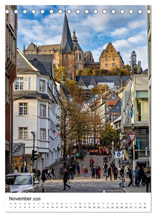 Marburg - Die Perle an der Lahn (Tischkalender 2026 DIN A5 hoch), CALVENDO Monatskalender
