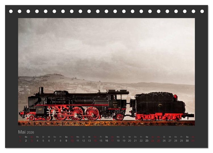Produktbild: Dampflokomotiven in Spur N (Tischkalender 2026 DIN A5 quer), CALVENDO Monatskalender