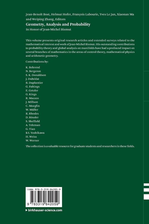 Produktbild: Geometry, Analysis and Probability