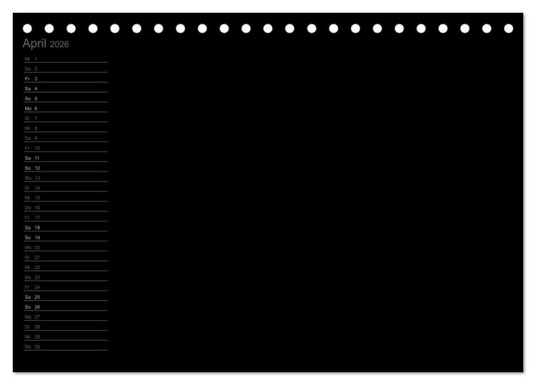 Produktbild: Bastel-Geburtstagskalender schwarz / Geburtstagskalender (Tischkalender 2026 DIN A5 quer), CALVENDO Monatskalender