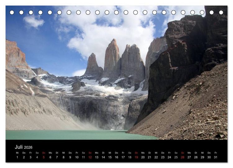 Produktbild: S&uuml;dpatagonien &ndash; das "Ende" der Welt (Tischkalender 2026 DIN A5 quer), CALVENDO Monatskalender