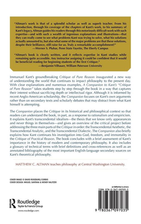 Produktbild: A Companion to Kant's Critique of Pure Reason