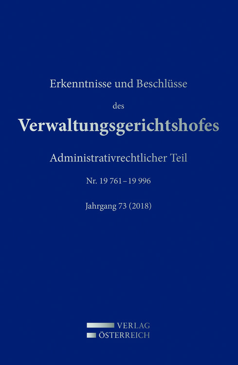 Produktbild: Erkenntnisse und Beschl&uuml;sse des Verwaltungsgerichtshofes