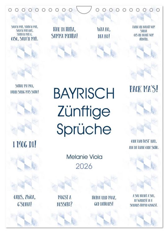 Produktbild: BAYRISCH Z&uuml;nftige Spr&uuml;che (Wandkalender 2026 DIN A4 hoch), CALVENDO Monatskalender