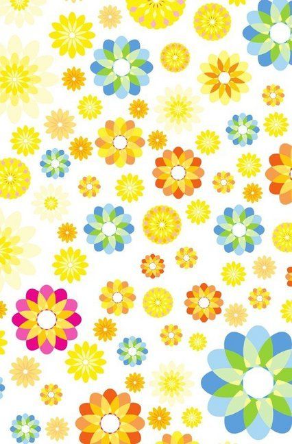 Produktbild: Schreibwandel Notizbuch "pinke, blaue und gelbe Kaleidoskopblumen"