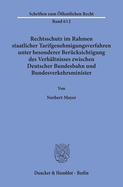 Produktbild: Rechtsschutz im Rahmen staatlicher Tarifgenehmigungsverfahren,