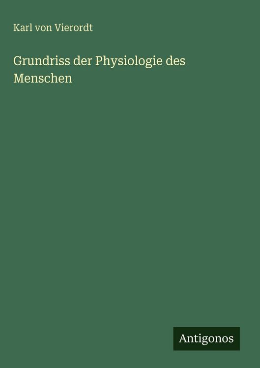 Produktbild: Grundriss der Physiologie des Menschen