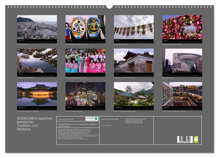 Produktbild: S&Uuml;DKOREA zwischen asiatischer Tradition und Moderne (Wandkalender 2026 DIN A2 quer), CALVENDO Monatskalender