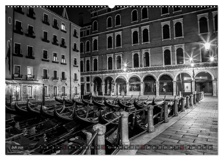Produktbild: Leuchtendes Venedig &hellip;in monochrom (Wandkalender 2026 DIN A2 quer), CALVENDO Monatskalender