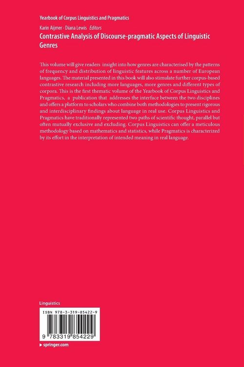 Produktbild: Contrastive Analysis of Discourse-pragmatic Aspects of Linguistic Genres