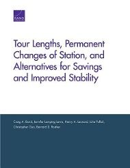 Produktbild: Tour Lengths, Permanent Changes of Station, and Alternatives for Savings and Improved Stability