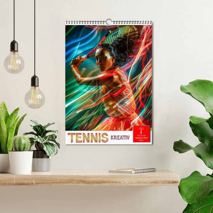 Produktbild: Tennis kreativ (Wandkalender 2026 DIN A3 hoch), CALVENDO Monatskalender