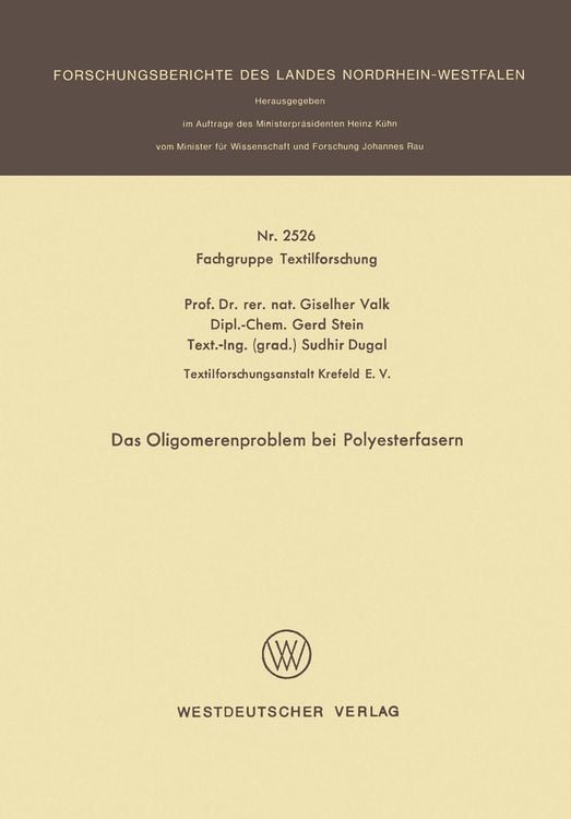 Bild vom Artikel Das Oligomerenproblem bei Polyesterfasern vom Autor Giselher Valk