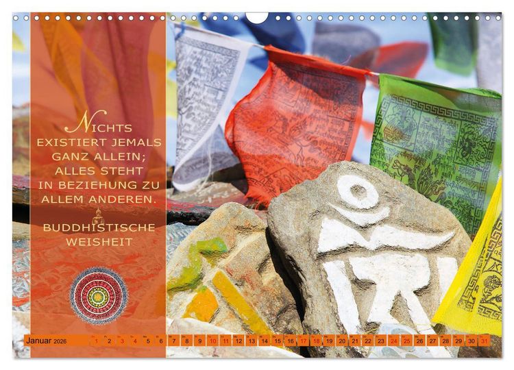 Produktbild: Unterwegs zur Erleuchtung Buddhistische Weisheiten (Wandkalender 2026 DIN A3 quer), CALVENDO Monatskalender