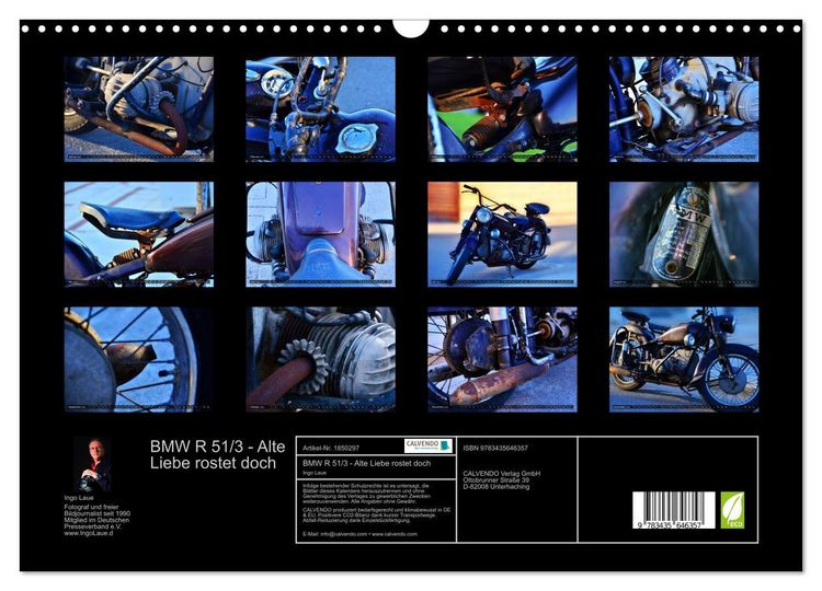 Produktbild: BMW R 51/3 - Alte Liebe rostet doch (Wandkalender 2025 DIN A3 quer), CALVENDO Monatskalender
