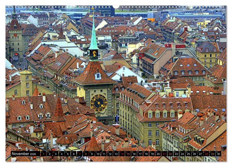 Produktbild: BERN - Vom B&auml;rengraben bis Zytglogge (hochwertiger Premium Wandkalender 2026 DIN A2 quer), Kunstdruck in Hochglanz