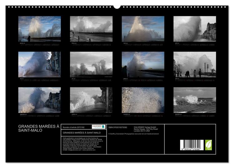 Produktbild: GRANDES MAR&Eacute;ES &Agrave; SAINT-MALO (Calendrier mural 2026 DIN A2 vertical) calendrier de bureau