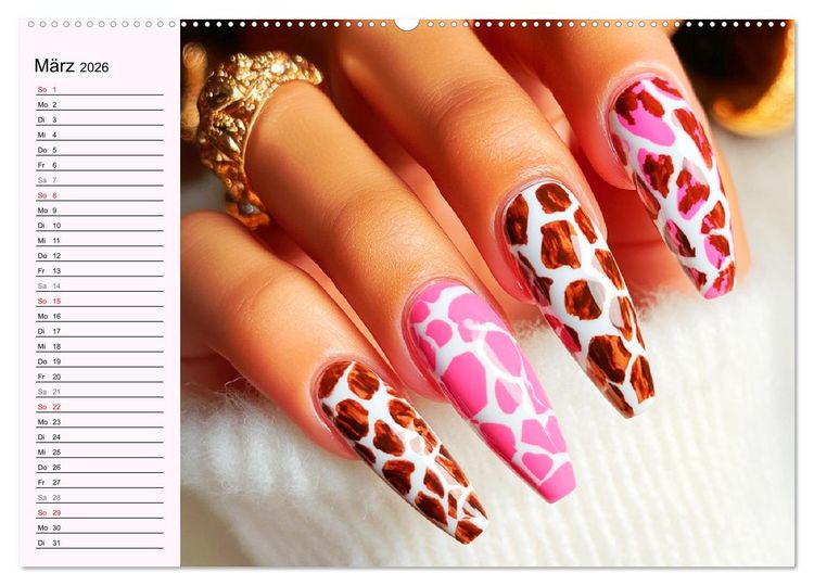 Produktbild: Kreative Nagelkunst. Ausdrucksstarke Designs und Farben (Wandkalender 2026 DIN A2 quer), CALVENDO Monatskalender