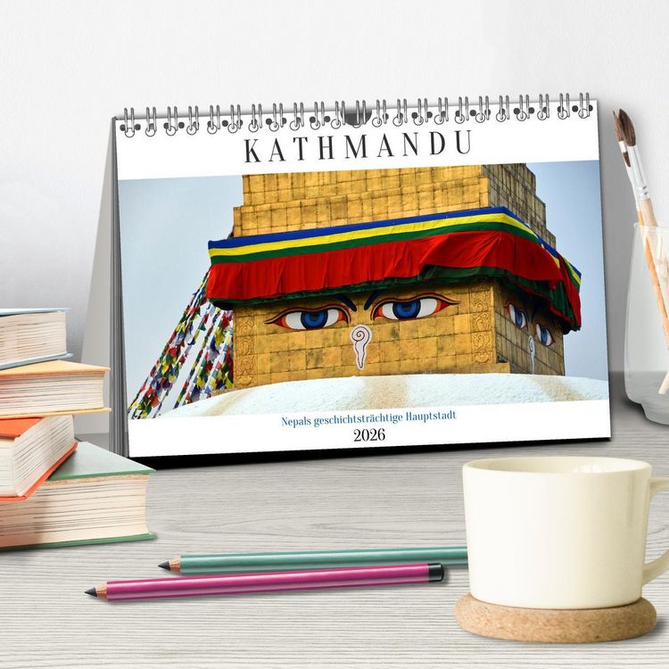 Produktbild: KATHMANDU, Nepals Hauptstadt (Tischkalender 2026 DIN A5 quer), CALVENDO Monatskalender