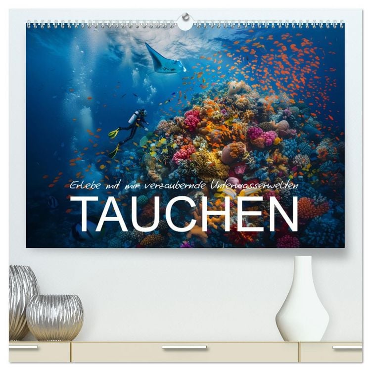 Produktbild: Erlebe mit mir verzaubernde Unterwasserwelten Tauchen (hochwertiger Premium Wandkalender 2026 DIN A2 quer), Kunstdruck in Hochglanz