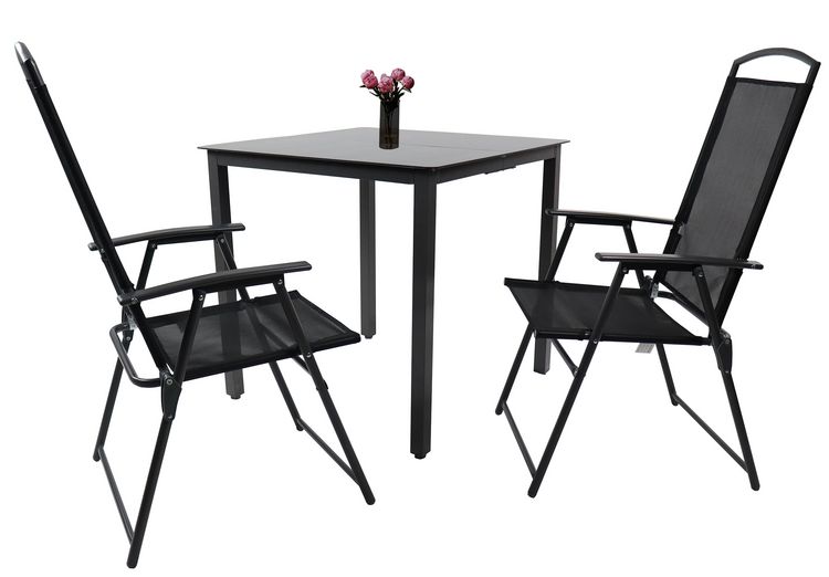 Produktbild: 3-tlg Sitzgruppe Gartenm&ouml;bel Tisch St&uuml;hle Set 80S