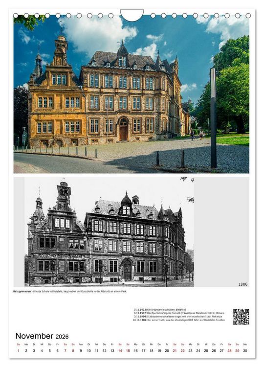 Produktbild: Bielefelder Fotomotive heute und damals mit historischen Ereignissen (Wandkalender 2026 DIN A4 hoch), CALVENDO Monatskalender