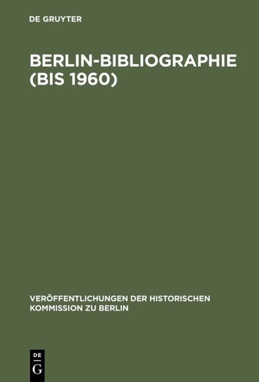 Produktbild: Berlin-Bibliographie (bis 1960)