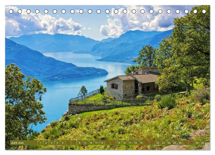 Produktbild: Comer See - Mediterraner Charme in alpiner Landschaft (Tischkalender 2026 DIN A5 quer), CALVENDO Monatskalender