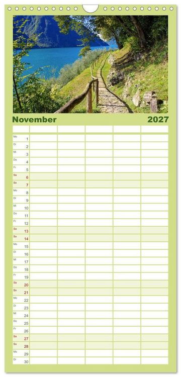 Produktbild: Familienplaner 2027 - Gandria - Malerisches Dorf am Luganer See mit 5 Spalten (Wandkalender, 21 x 45 cm) CALVENDO