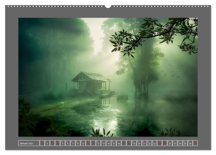 Produktbild: Tr&auml;umereien in Gr&uuml;n (hochwertiger Premium Wandkalender 2026 DIN A2 quer), Kunstdruck in Hochglanz