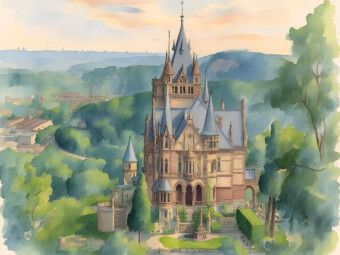 Produktbild: CALVENDO Puzzle Schloss Drachenburg | 1000 Teile Lege-Gr&ouml;&szlig;e 64x48cm Foto-Puzzle f&uuml;r gl&uuml;ckliche Stunden
