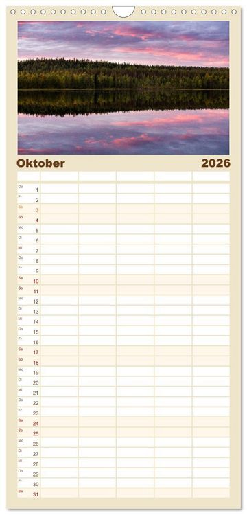 Produktbild: Familienplaner 2026 - Wildes Finnland mit 5 Spalten (Wandkalender, 21 x 45 cm) CALVENDO