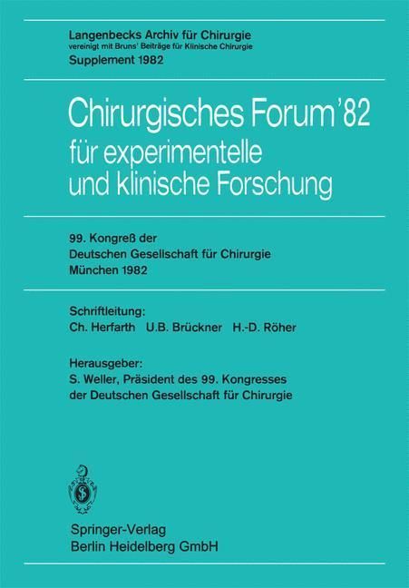 Produktbild: Chirurgisches Forum'82 f&uuml;r experimentelle und klinische Forschung