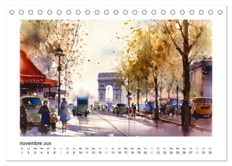 Produktbild: Paris, ville d'amour (Calendrier de bureau 2026 DIN A5 vertical), CALVENDO calendrier mensuel