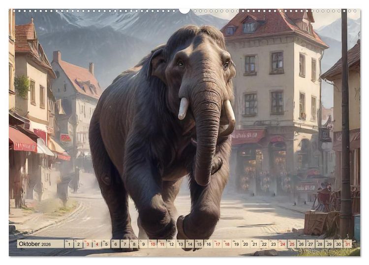 Produktbild: Riesen der Eiszeit &ndash; Ein Jahr voller Mammut Momente (Wandkalender 2026 DIN A2 quer), CALVENDO Monatskalender